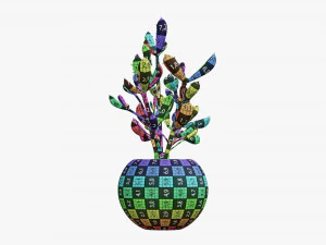 Decorative potted plant 08 3D Model