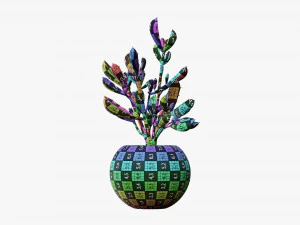 Decorative potted plant 08 3D Model