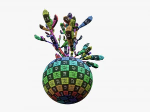 Decorative potted plant 08 3D Model
