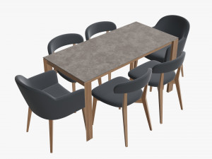 Dining table with chairs 3Dモデル