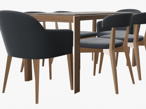 Dining table with chairs 3D Model