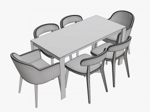 Dining table with chairs 3D Model