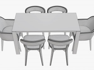 Dining table with chairs 3D Model