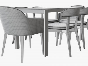 Dining table with chairs 3D Model