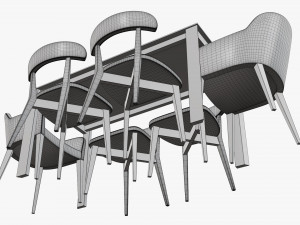 Dining table with chairs 3D Model