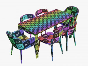 Dining table with chairs 3D Model