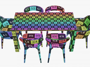 Dining table with chairs 3D Model