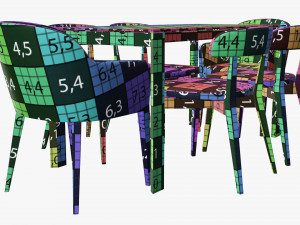Dining table with chairs 3D Model