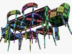Dining table with chairs 3D Model