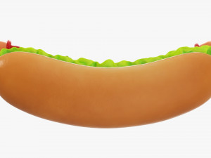 Hot dog with ketchup salad tomato stylized Modelo 3D