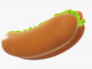 Hot dog with ketchup salad tomato stylized Modelo 3D