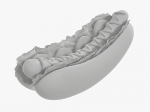 Hot dog with ketchup salad tomato stylized Modelo 3D