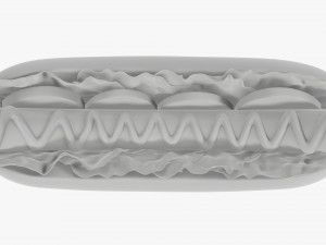 Hot dog with ketchup salad tomato stylized Modelo 3D
