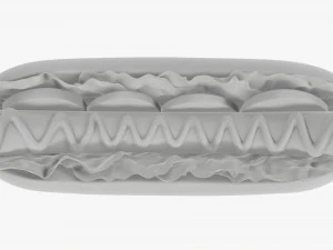 Hot dog with ketchup salad tomato stylized 3D Model