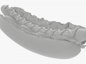 Hot dog with ketchup salad tomato stylized Modelo 3D