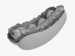 Hot dog with ketchup salad tomato stylized Modelo 3D