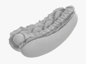 Hot dog with ketchup salad tomato v2 Modelo 3D