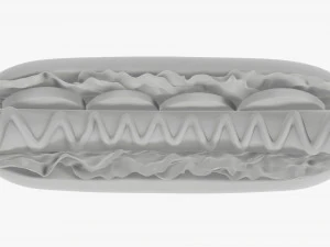Hot dog with ketchup salad tomato v2 3D Model