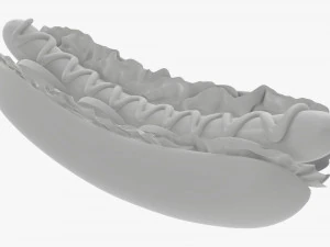 Hot dog with ketchup salad tomato v2 3D Model