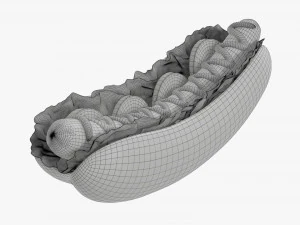 Hot dog with ketchup salad tomato v2 3D Model