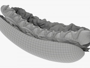 Hot dog with ketchup salad tomato v2 Modelo 3D