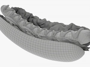 Hot dog with ketchup salad tomato v2 3D Model