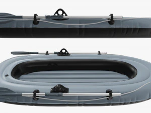 Inflatable Boat 01 gray 3D Model