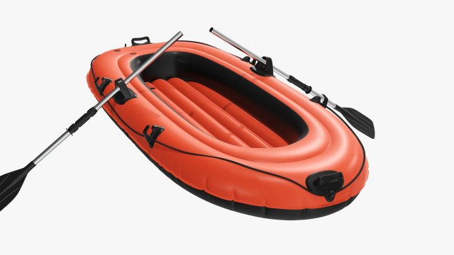 Inflatable Boat 01 orange 3D Model .c4d .max .obj .3ds .fbx .stl .blend 
