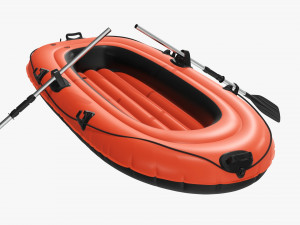 Inflatable Boat 01 orange 3D Model