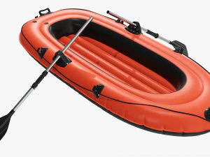 Inflatable Boat 01 orange 3D Model