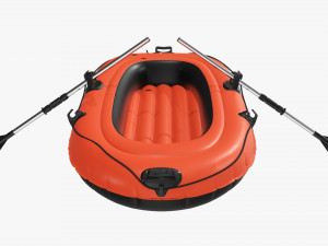 Inflatable Boat 01 orange 3D Model