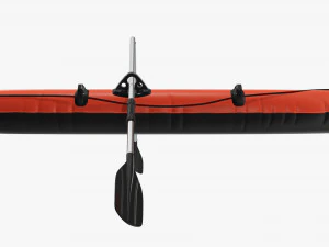 Inflatable Boat 01 orange 3D Model