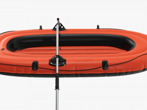 Inflatable Boat 01 orange 3D Model