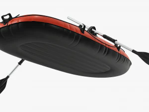 Inflatable Boat 01 orange 3D Model
