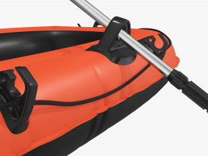 Inflatable Boat 01 orange 3D Model