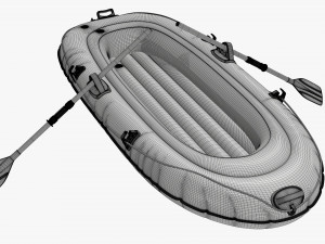 Inflatable Boat 01 orange 3D Model