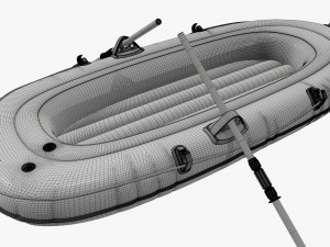 Inflatable Boat 01 orange 3D Model