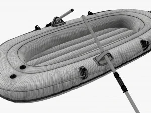 Inflatable Boat 01 orange 3D Model
