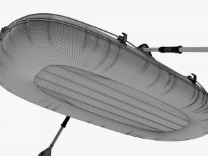 Inflatable Boat 01 orange 3D Model