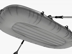 Inflatable Boat 01 orange 3D Model