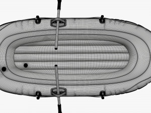 Inflatable Boat 01 orange 3D Model