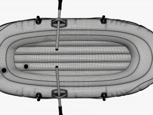 Inflatable Boat 01 orange 3D Model