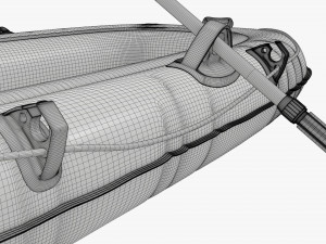 Inflatable Boat 01 orange 3D Model
