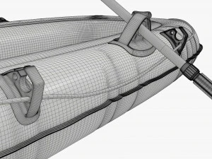 Inflatable Boat 01 orange 3D Model