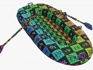 Inflatable Boat 01 orange 3D Model