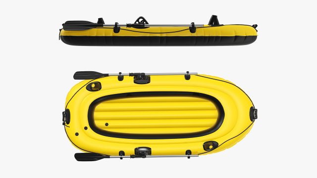 Inflatable Boat 01 yellow Modelo 3D .c4d .max .obj .3ds .fbx .stl .blend 