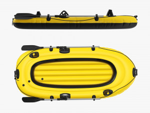 Inflatable Boat 01 yellow 3D Model