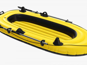 Barco infl&aacute;vel 01 amarelo Modelo 3D