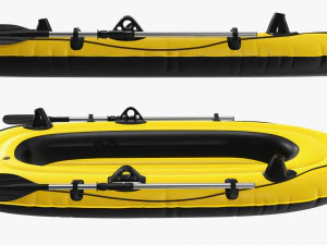 Barco infl&aacute;vel 01 amarelo Modelo 3D