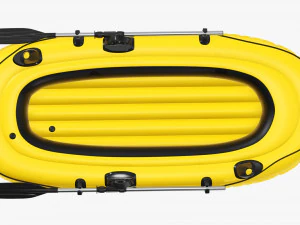 Barco infl&aacute;vel 01 amarelo Modelo 3D